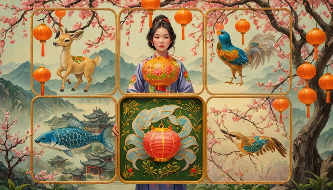 Festive Lunar New Year Celebration in Digital Art