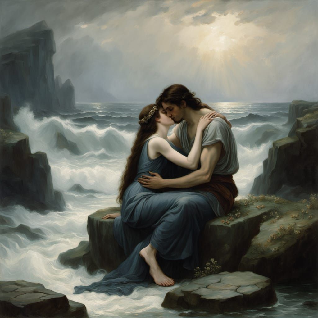 Siren's Lament: A Melancholic Mythological Scene