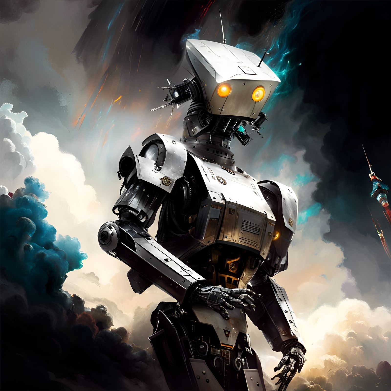 Dancing Robot Lost in Music: Matte Painting