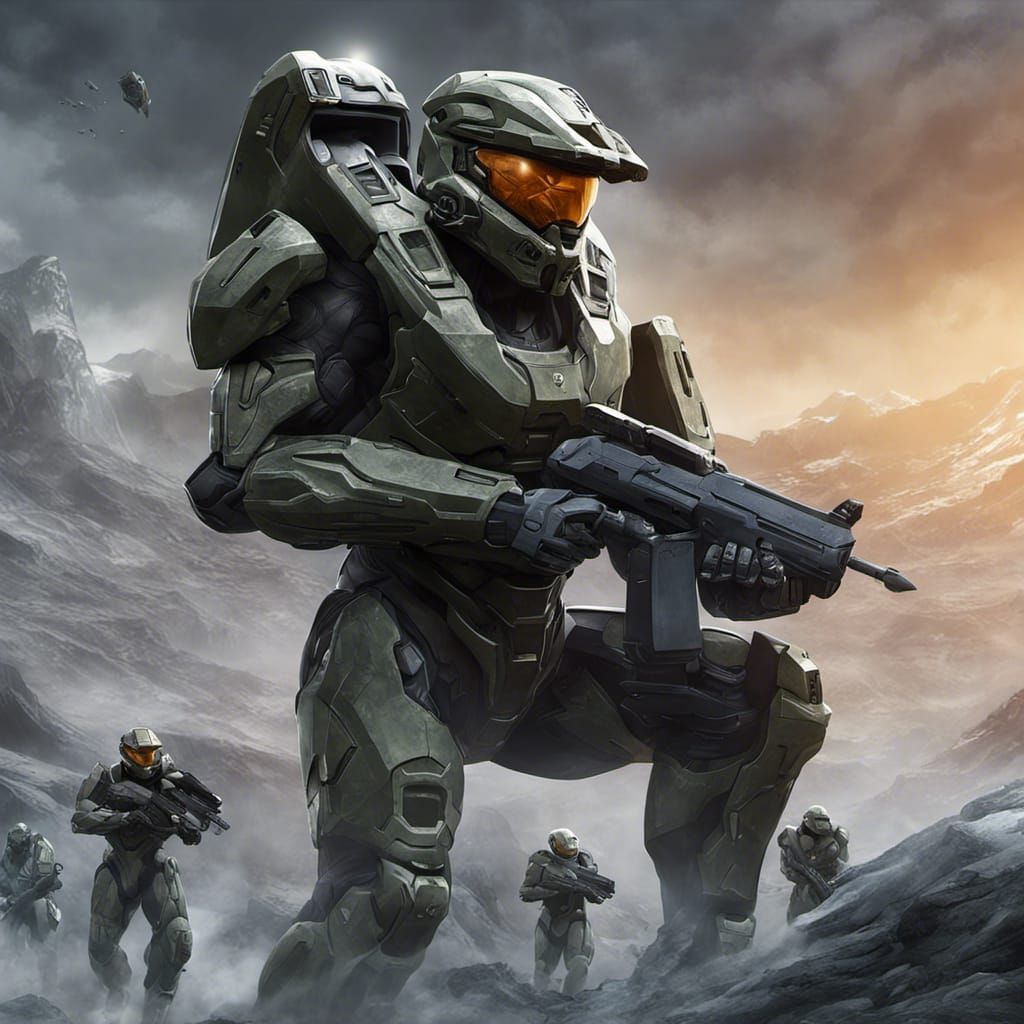 Halo Spartans Concept Art in Digital Style