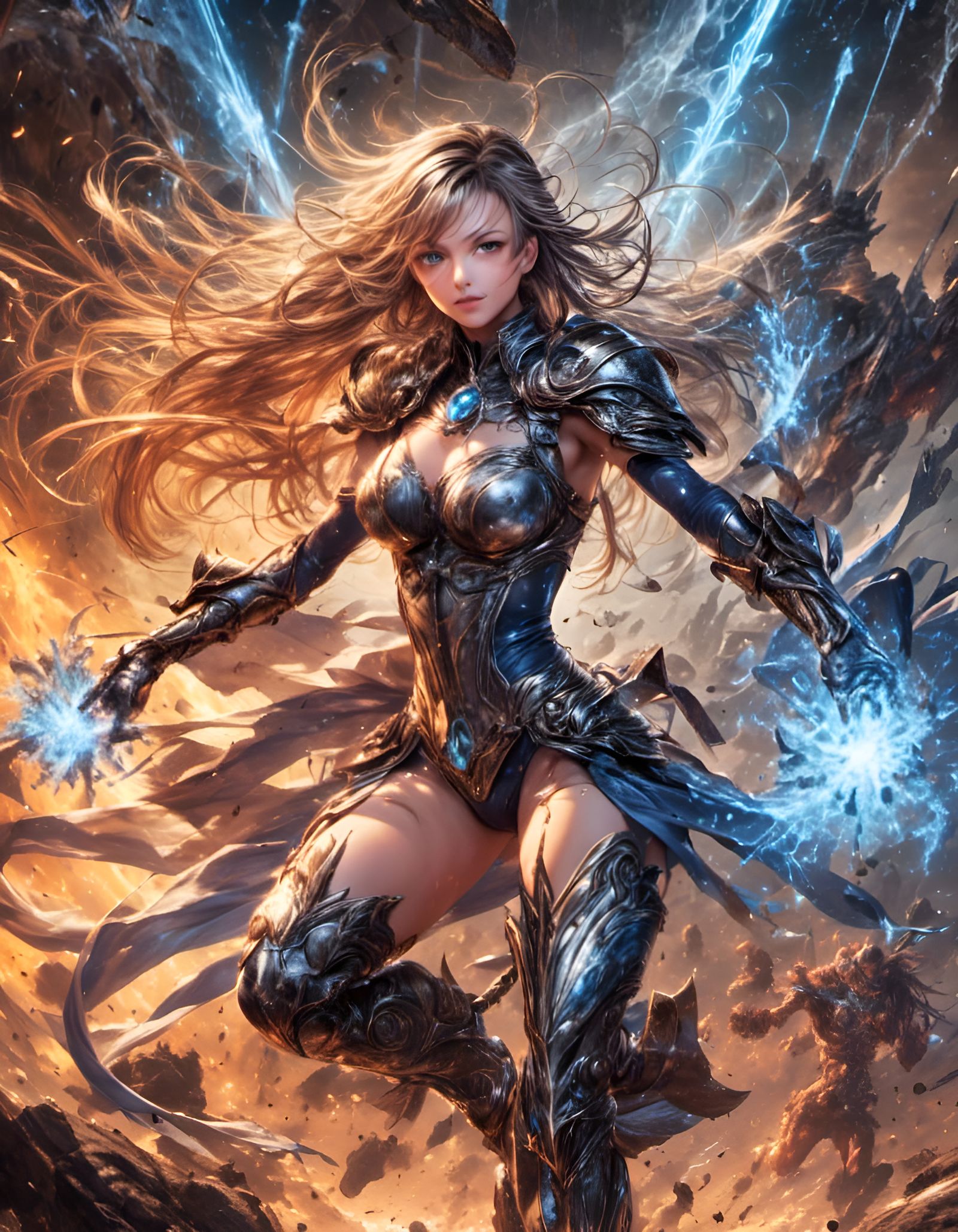 Heroic Fantasy Valkyrie in Comic Book Style