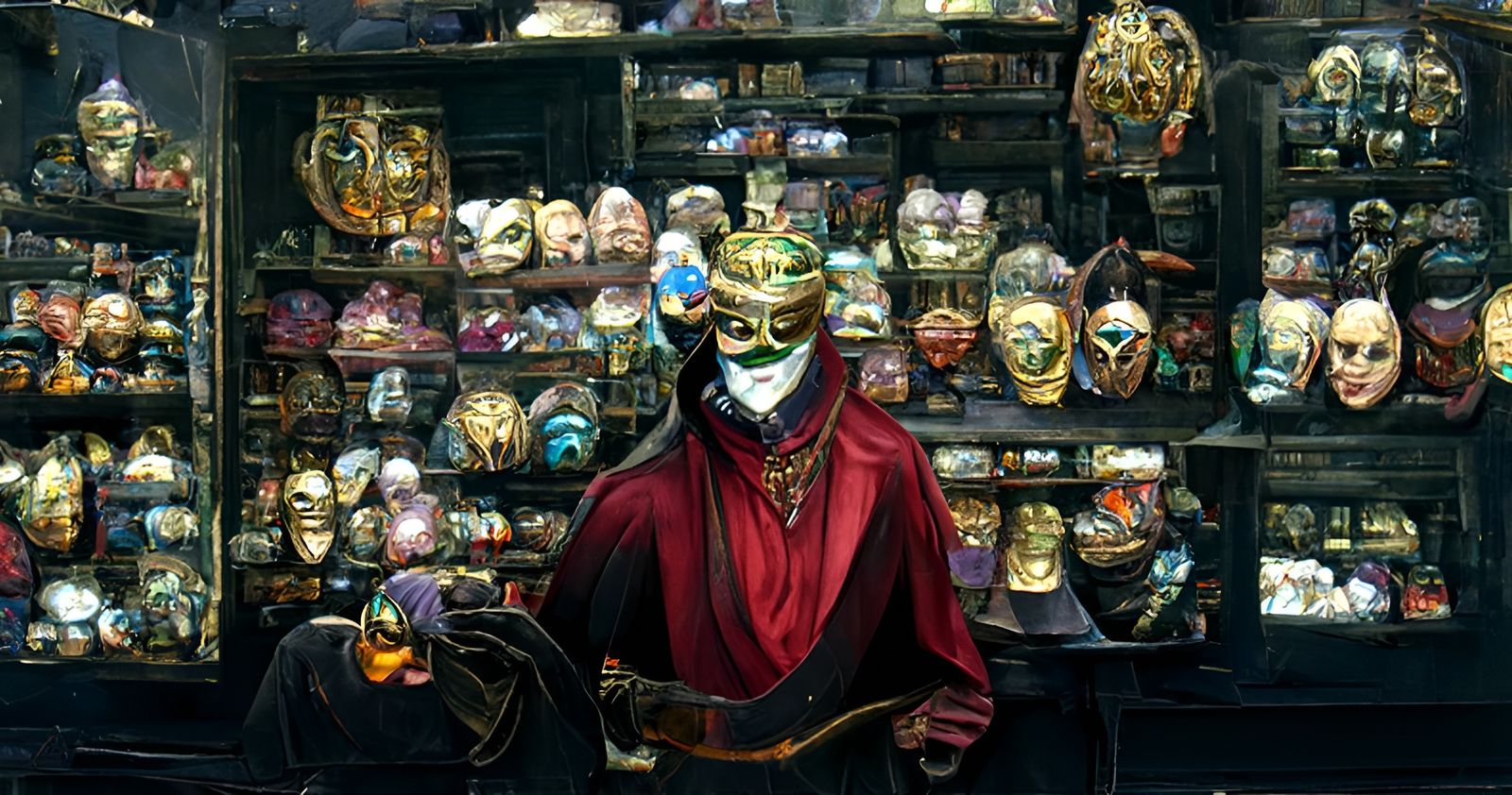Masked Merchant with Array of Masks