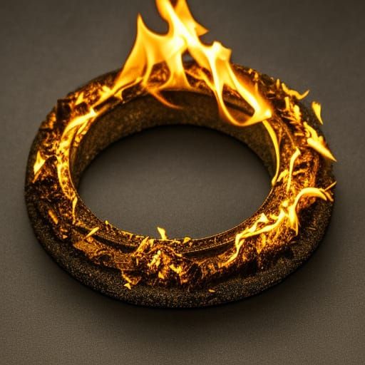 Golden Ring Ablaze in Fiery Inferno