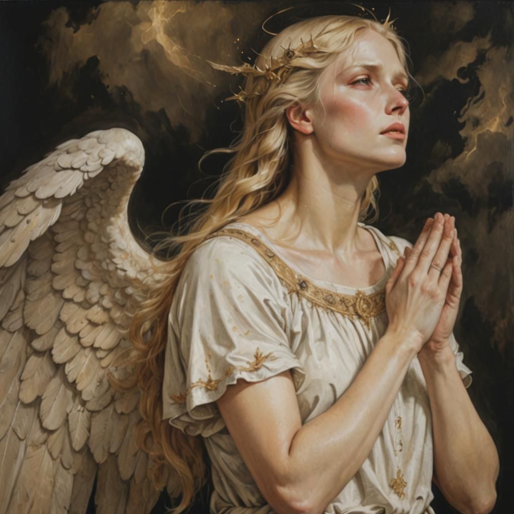 Renaissance Angel Crying