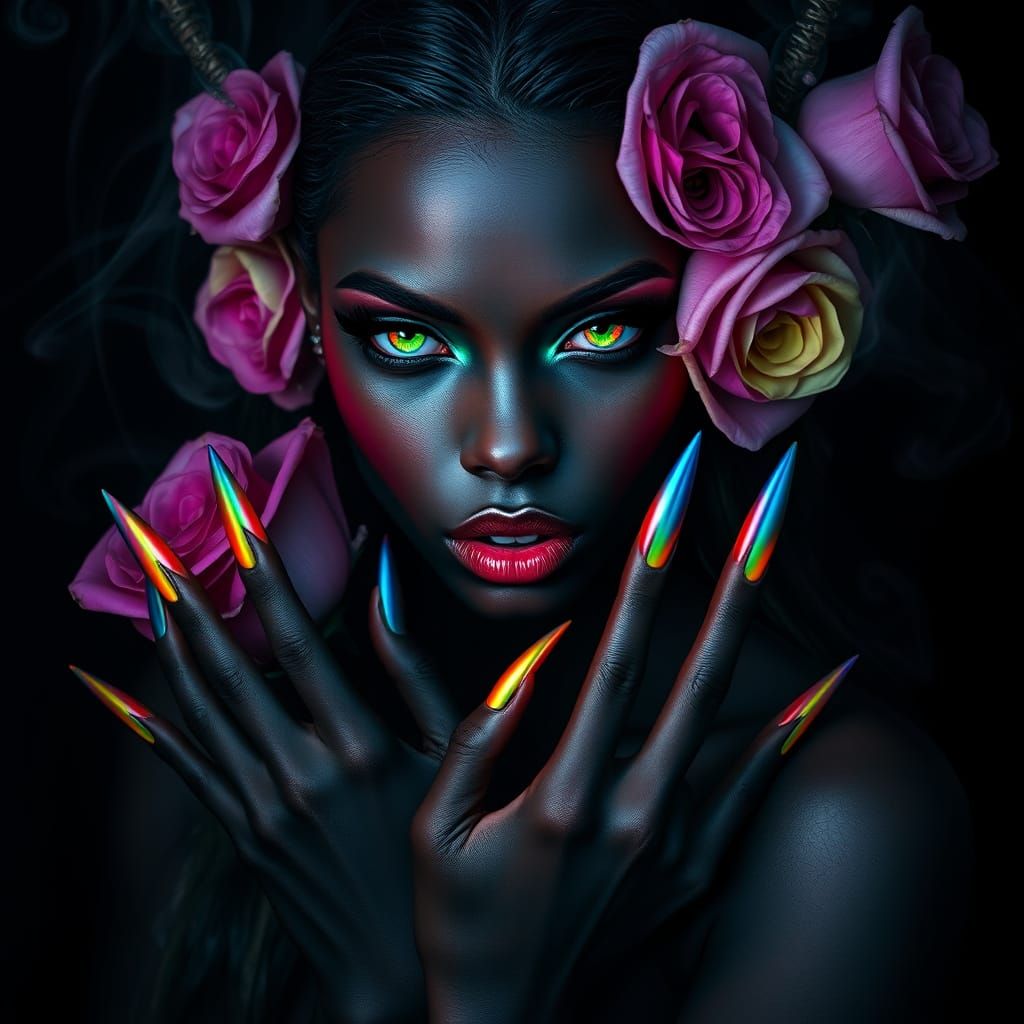 Dark Gothic Beauty in Velvet Black Velvet