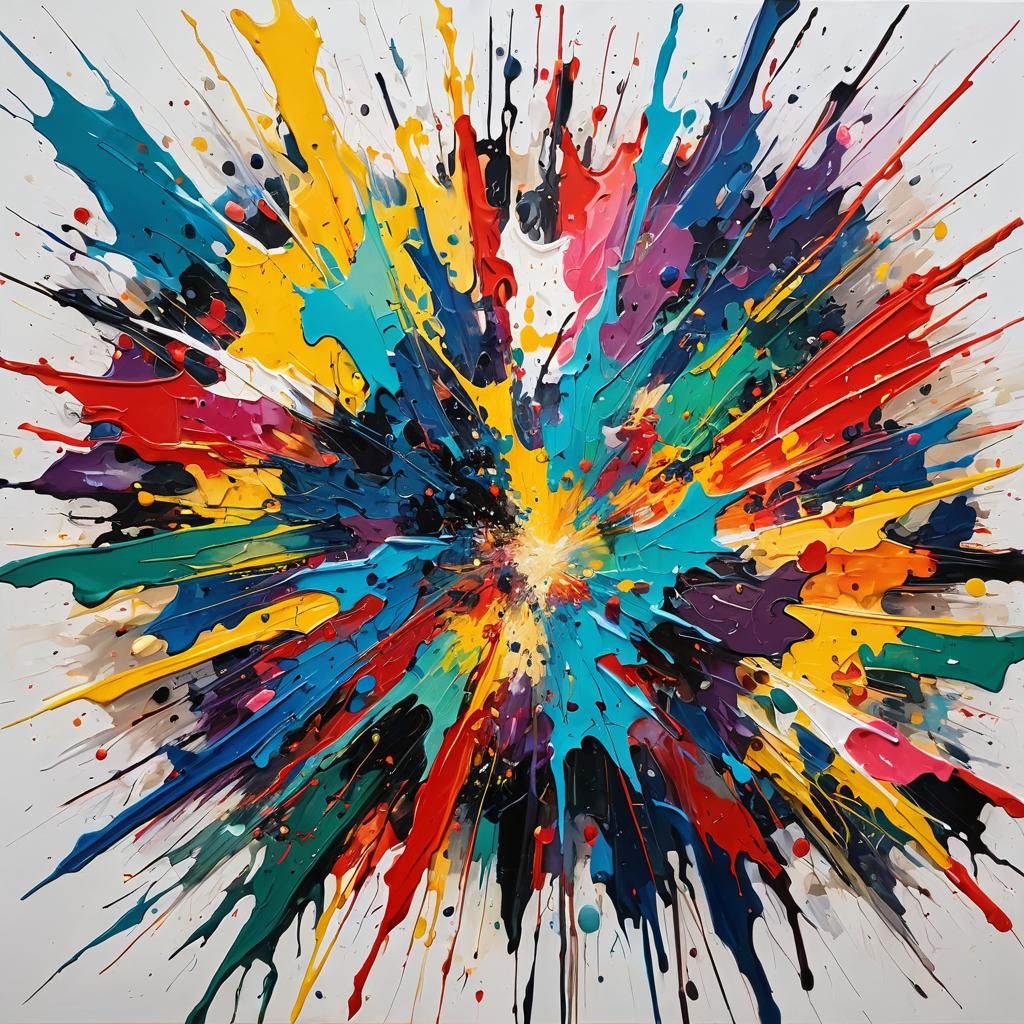 Abstract Expressionist Painting in Art Gallery