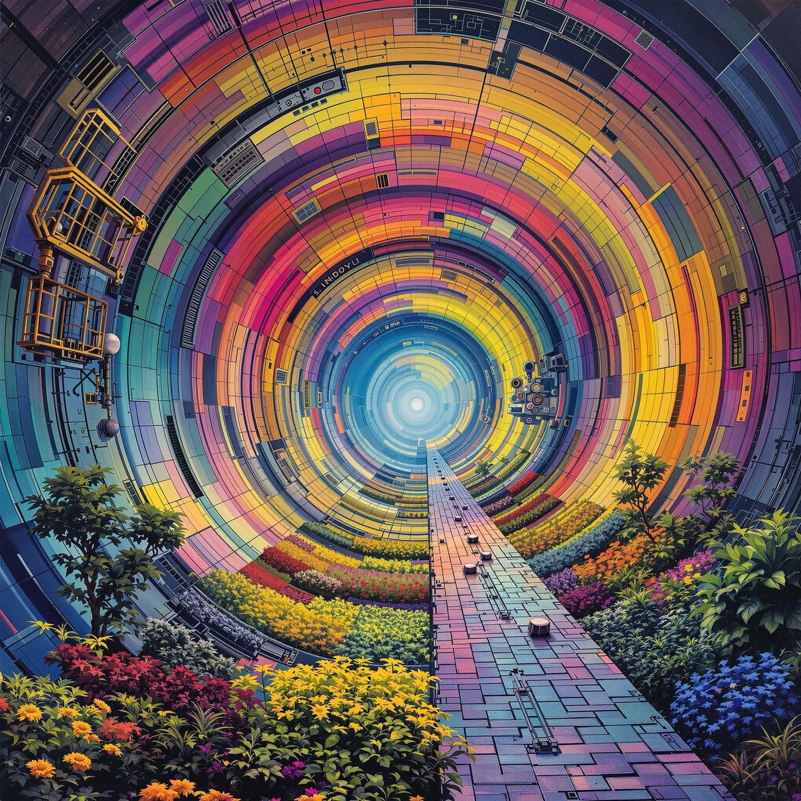 Elegant, Refined Science Fiction Cylinder Interior