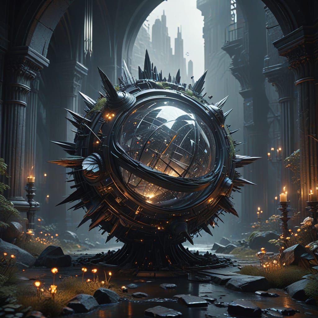 Surreal Geometric Architecture in Monochromatic Minimalism