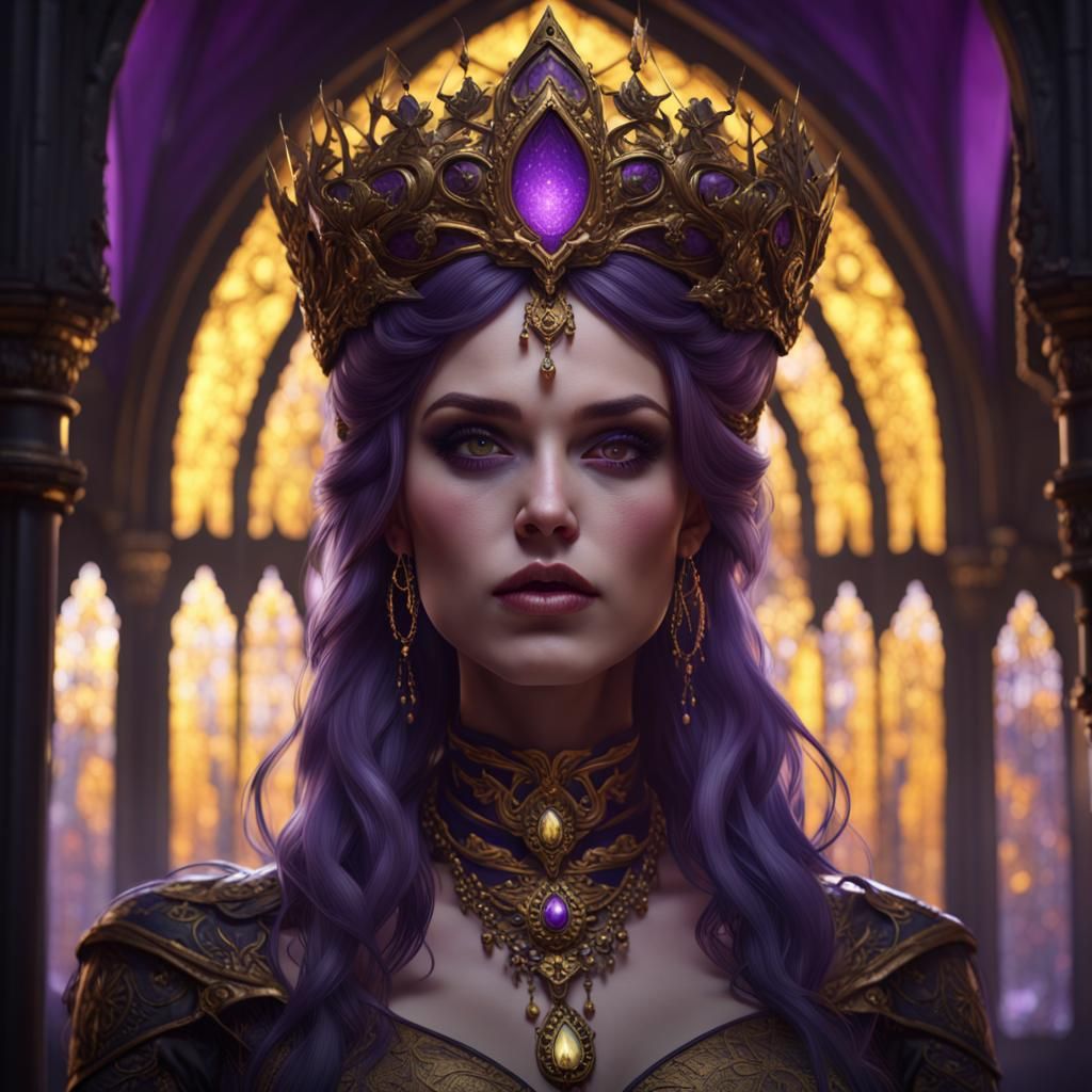 Beautiful Gothic Queen in Dark Fantasy Style