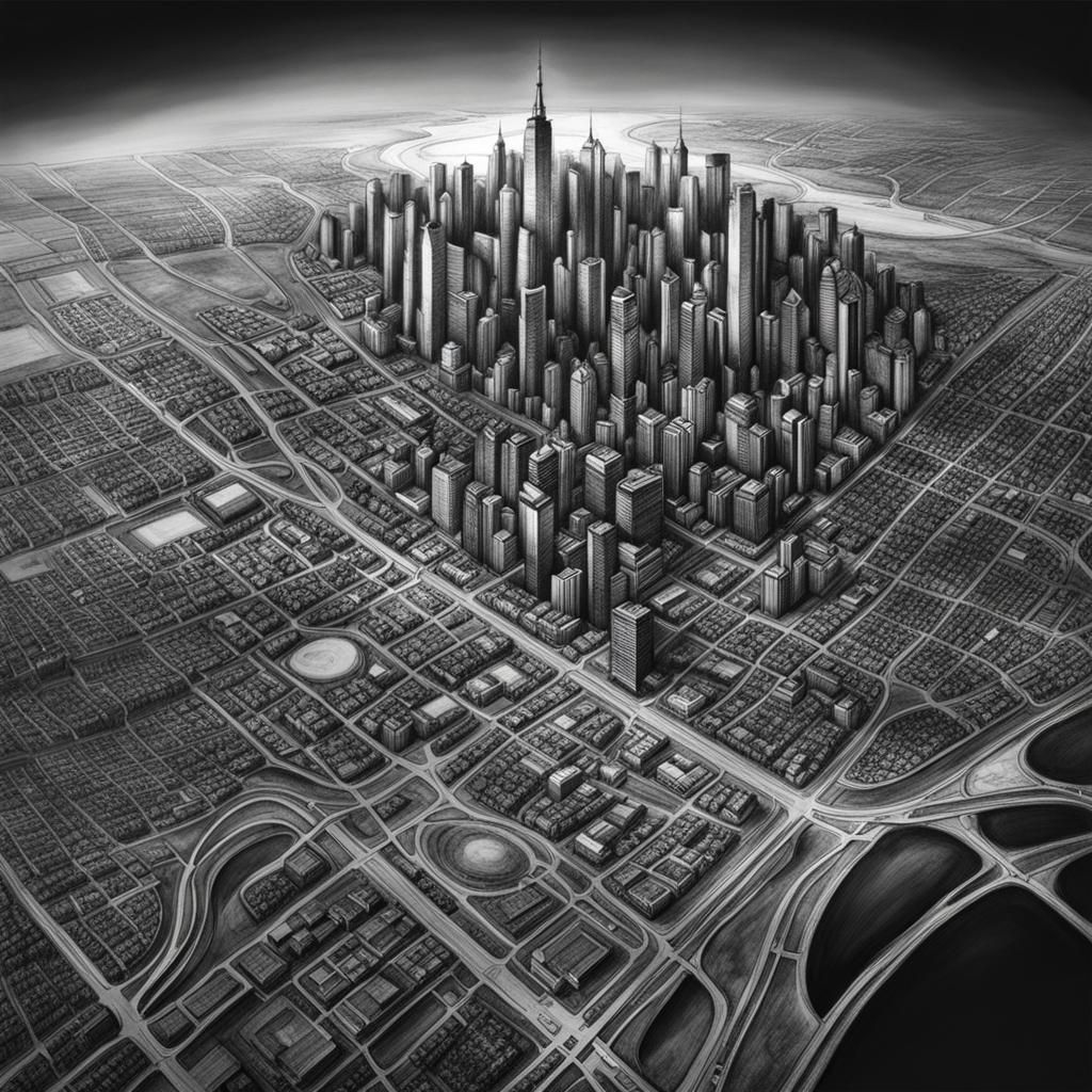 Detailed Pencil Render of a GPS Map