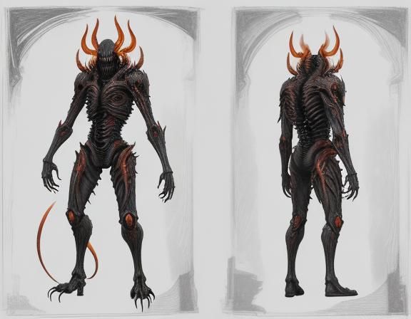 Bioluminescent Xenomorph Born from a Hellish Demon