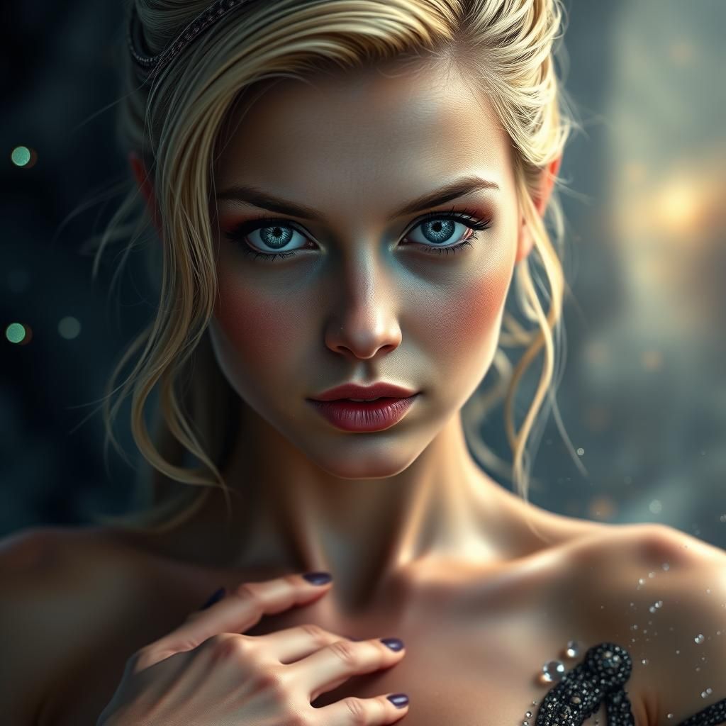 Detailed Matte Painting of a Woman's Face