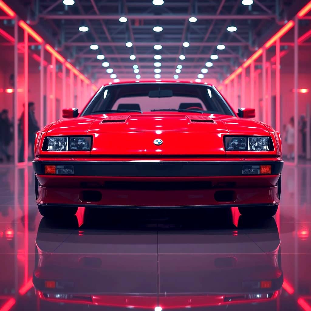 Stunning Red 1981 Car Model in Detailed Matte Painting