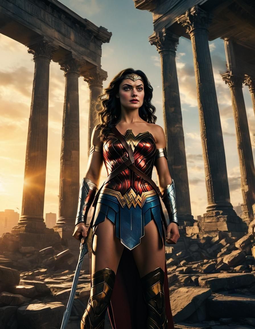 Wonder Woman Digital Art: Athletic and Cinematic