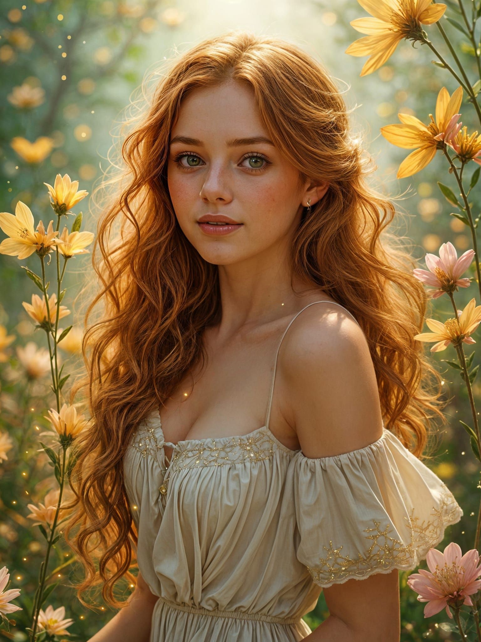 Portrait of a girl in a field