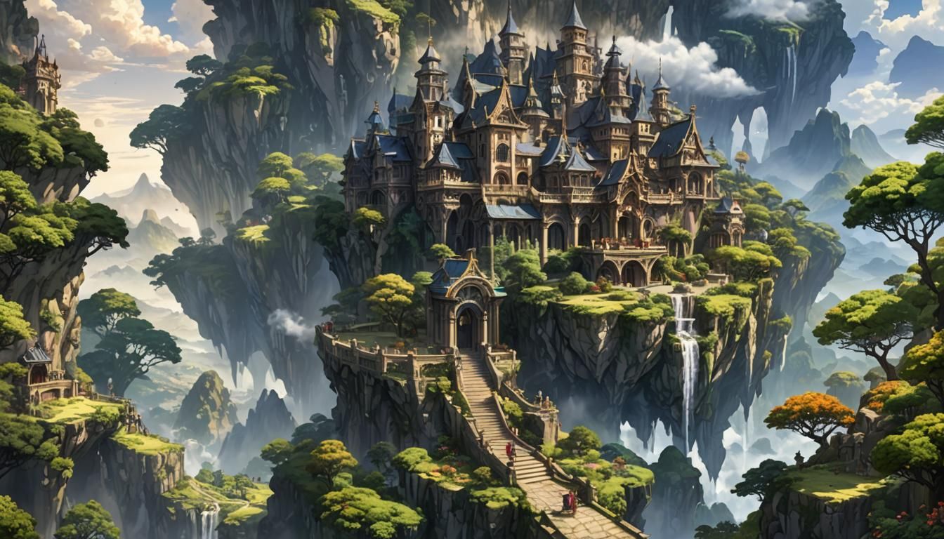 Epic Fantasy Landscape: Ornate Masterpiece in 16K