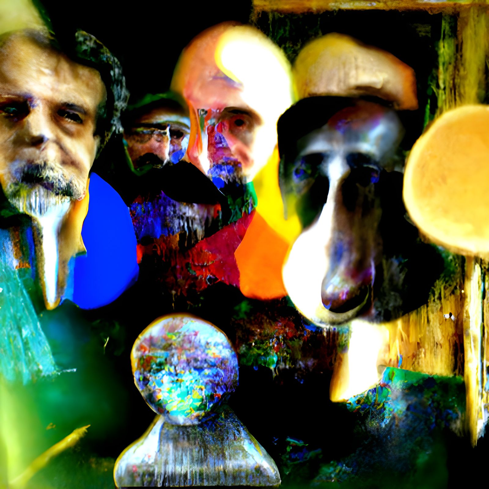 Dreamy Abstract Folk Art with Chromatic Aberration