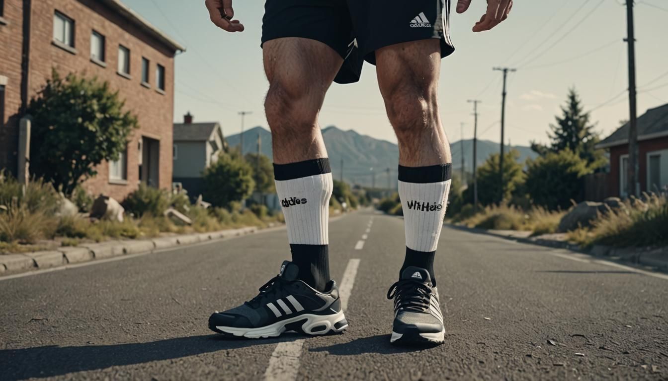 Muscular Legs in Adidas and Nike Shoes