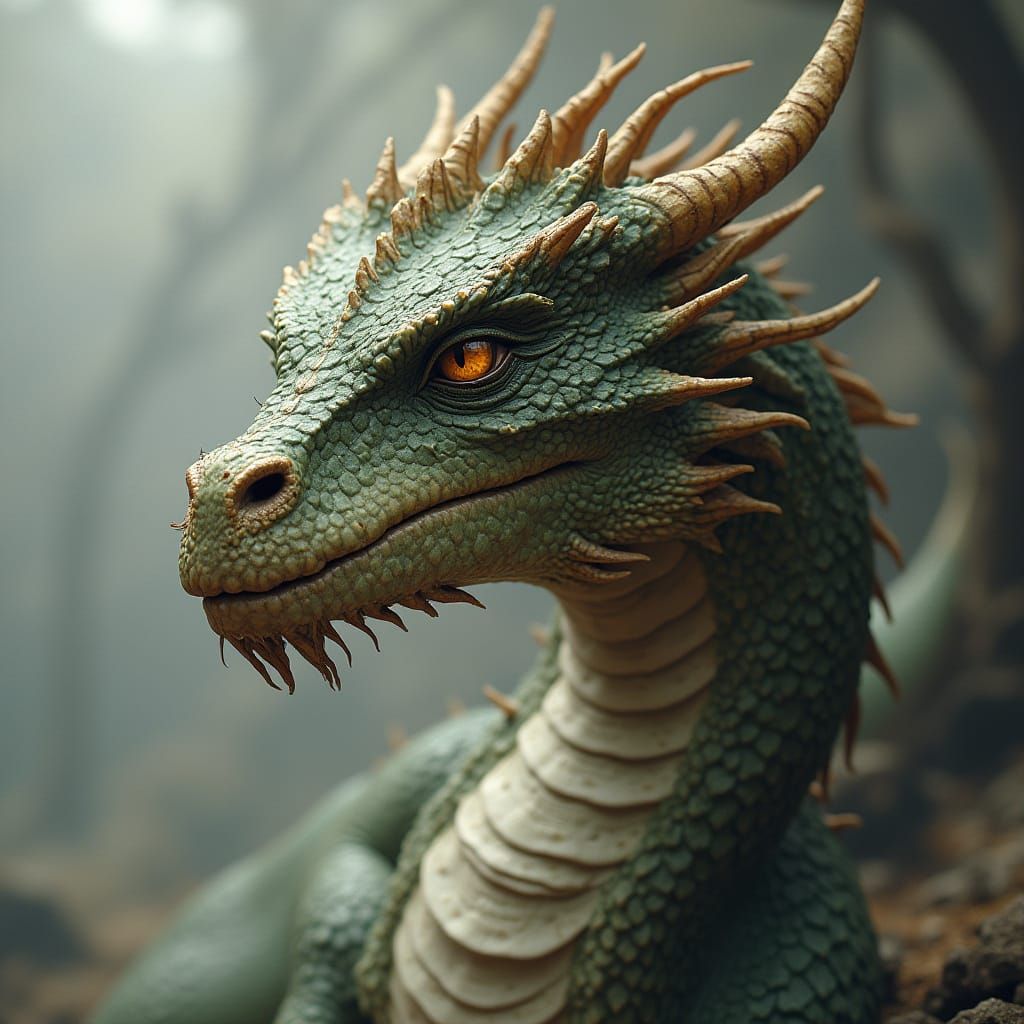 Majestic Dragon Head with Expressive Motion