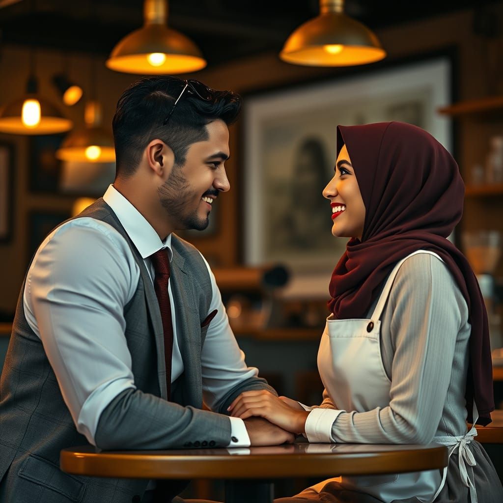 Urban Cafe Romance in Cinematic Style