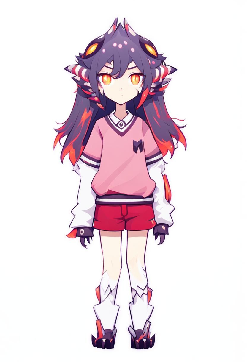 Alluring Monster Girl Character in Anime Style