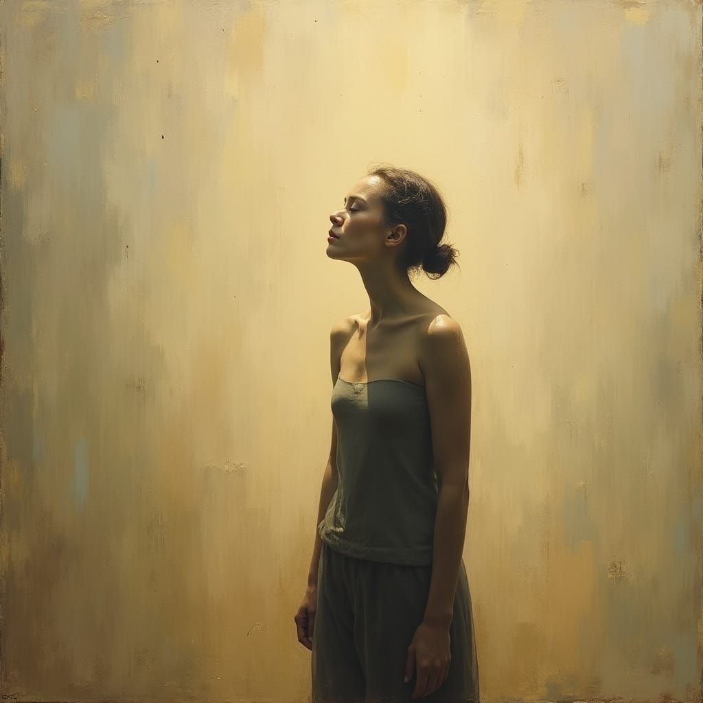 Contemplative Figure in Earthy Realism