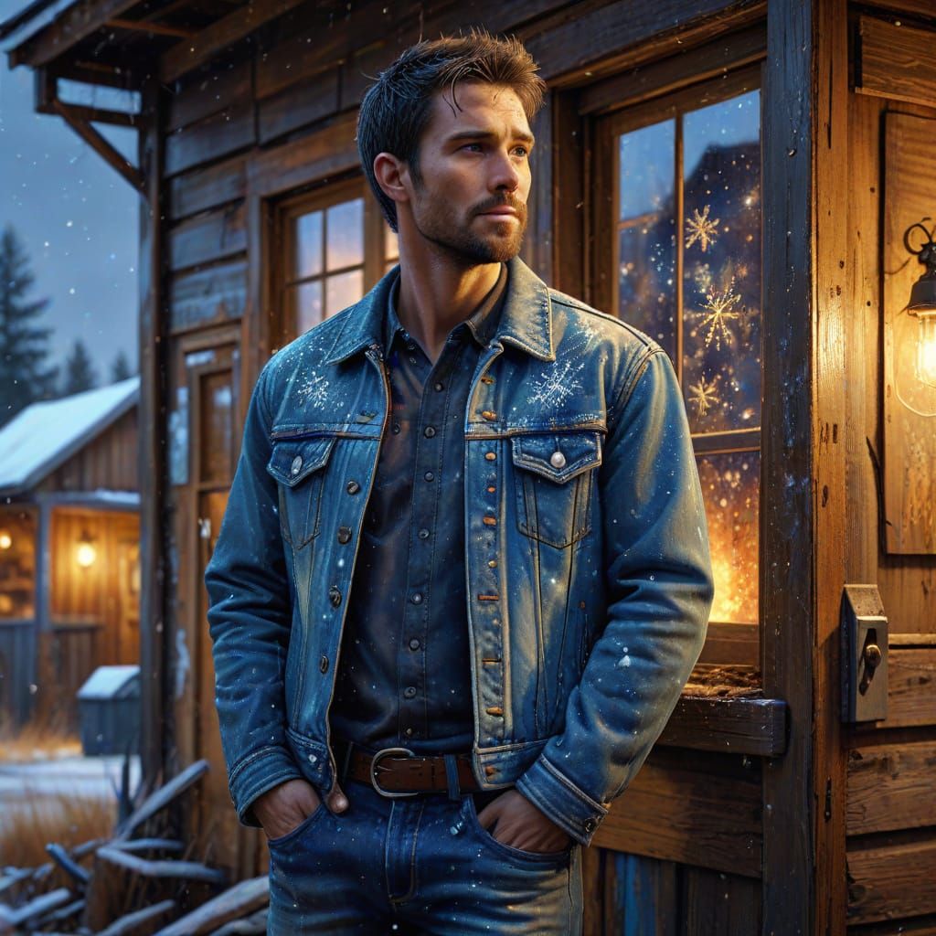 Rugged Man in a Winter Landscape