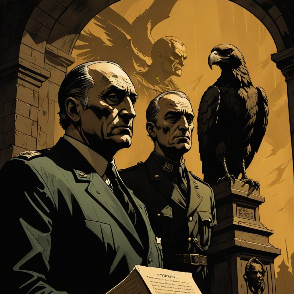 Vulture Fascist Leader in Mike Mignola Style