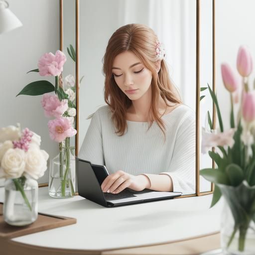 Macro Photo of Woman Managing Computer Documents