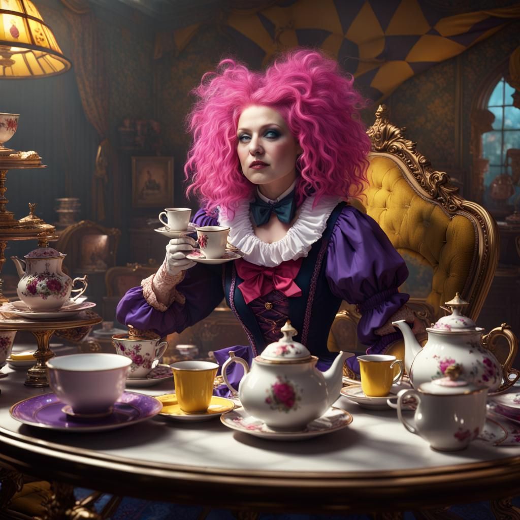 Alice in Wonderland Tea Party: Dark Fantasy Concept Art