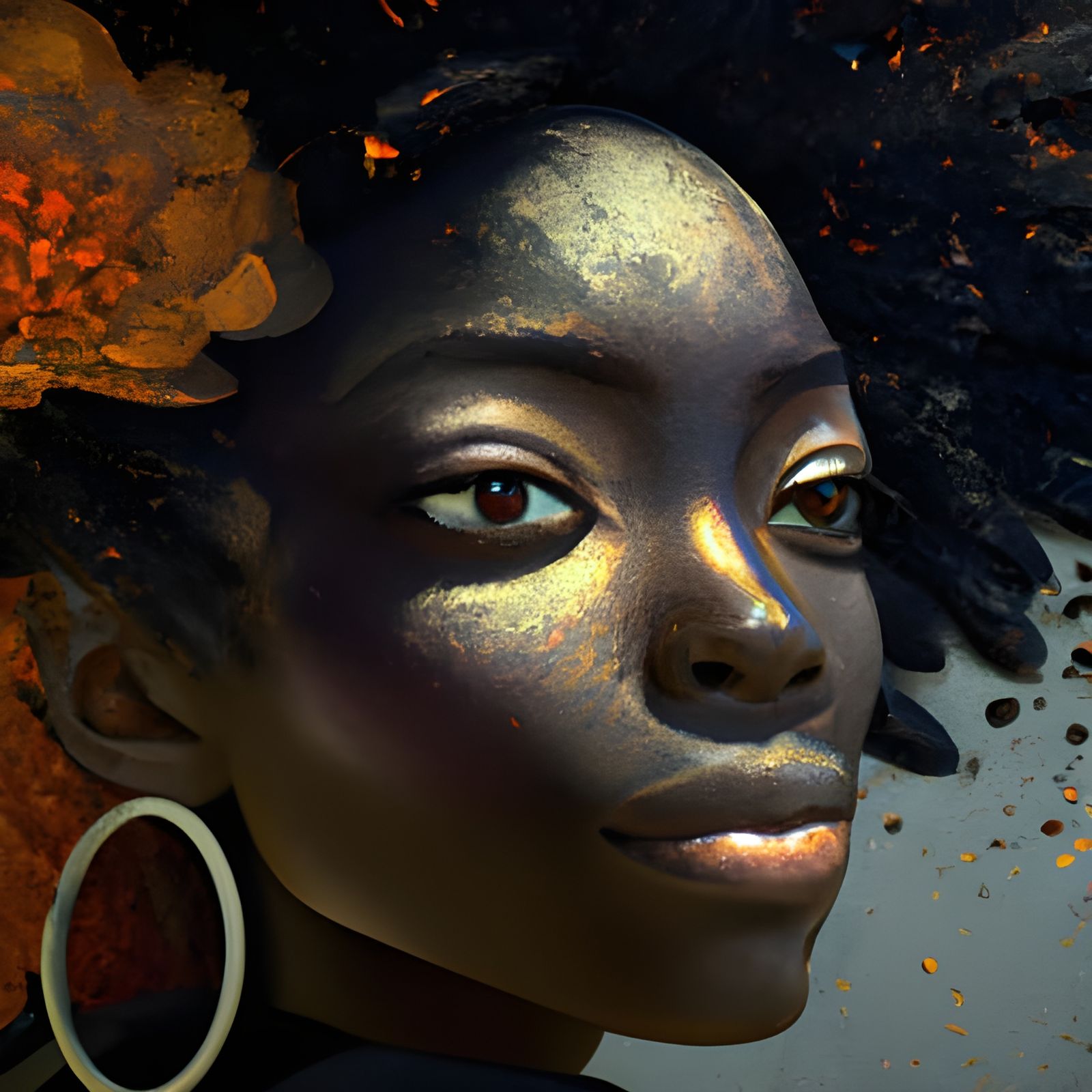 Detailed Portrait of a Black Woman in Maine