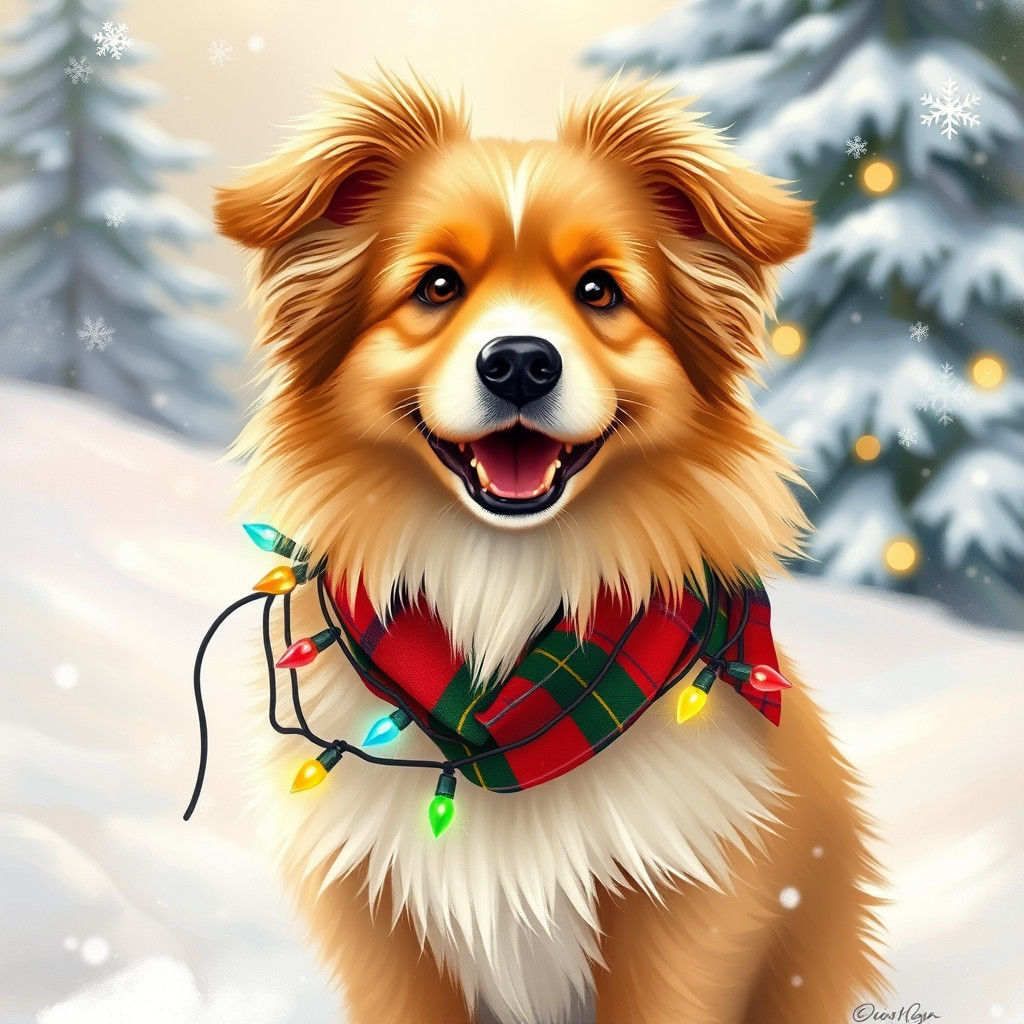 Christmas, Sheltie, Snow