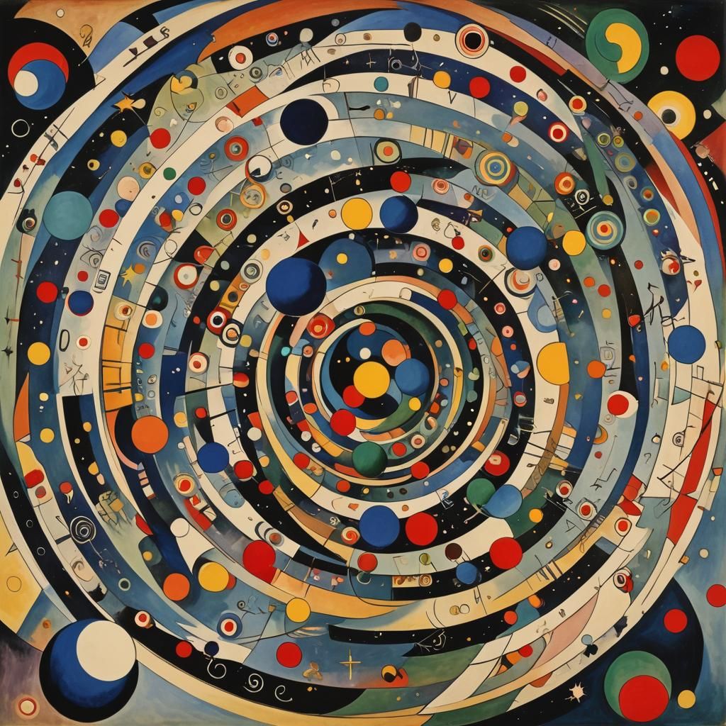 Abstract Spheres in Spiraling Geometric Composition