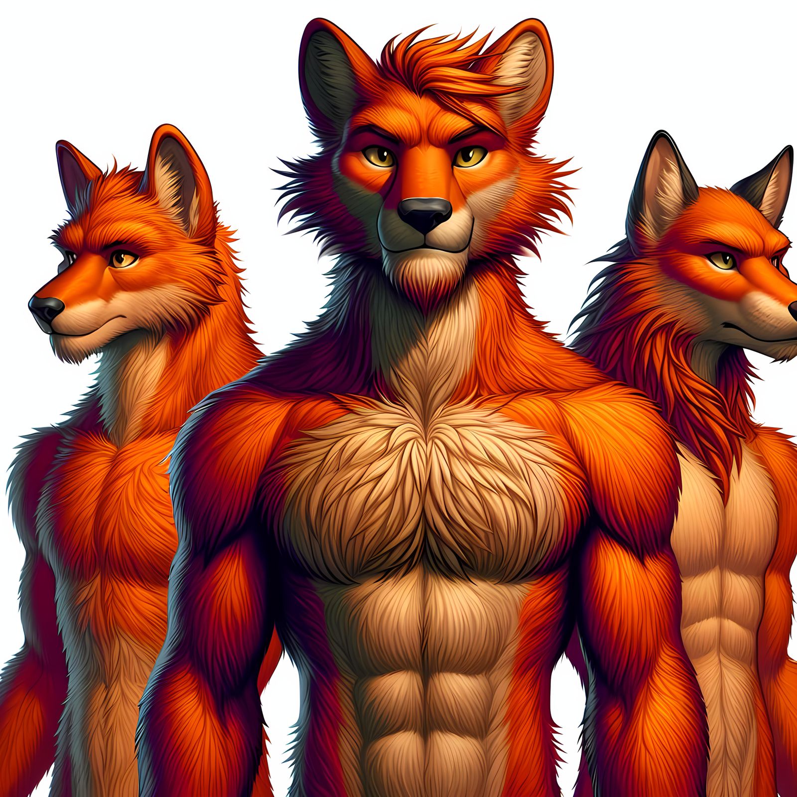 Anthropomorphic Ginger Animal Men