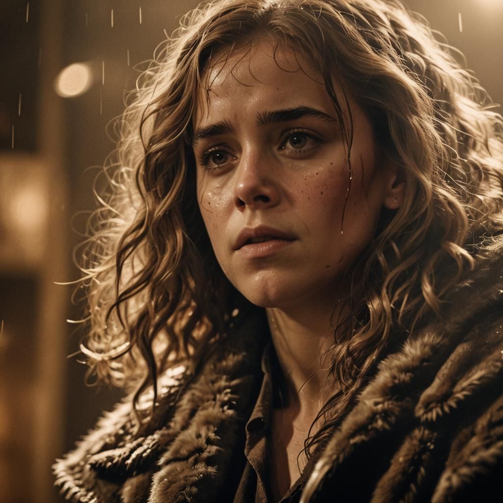 Pregnant Woman in Fur Coat: Cinematic Film Noir Portrait