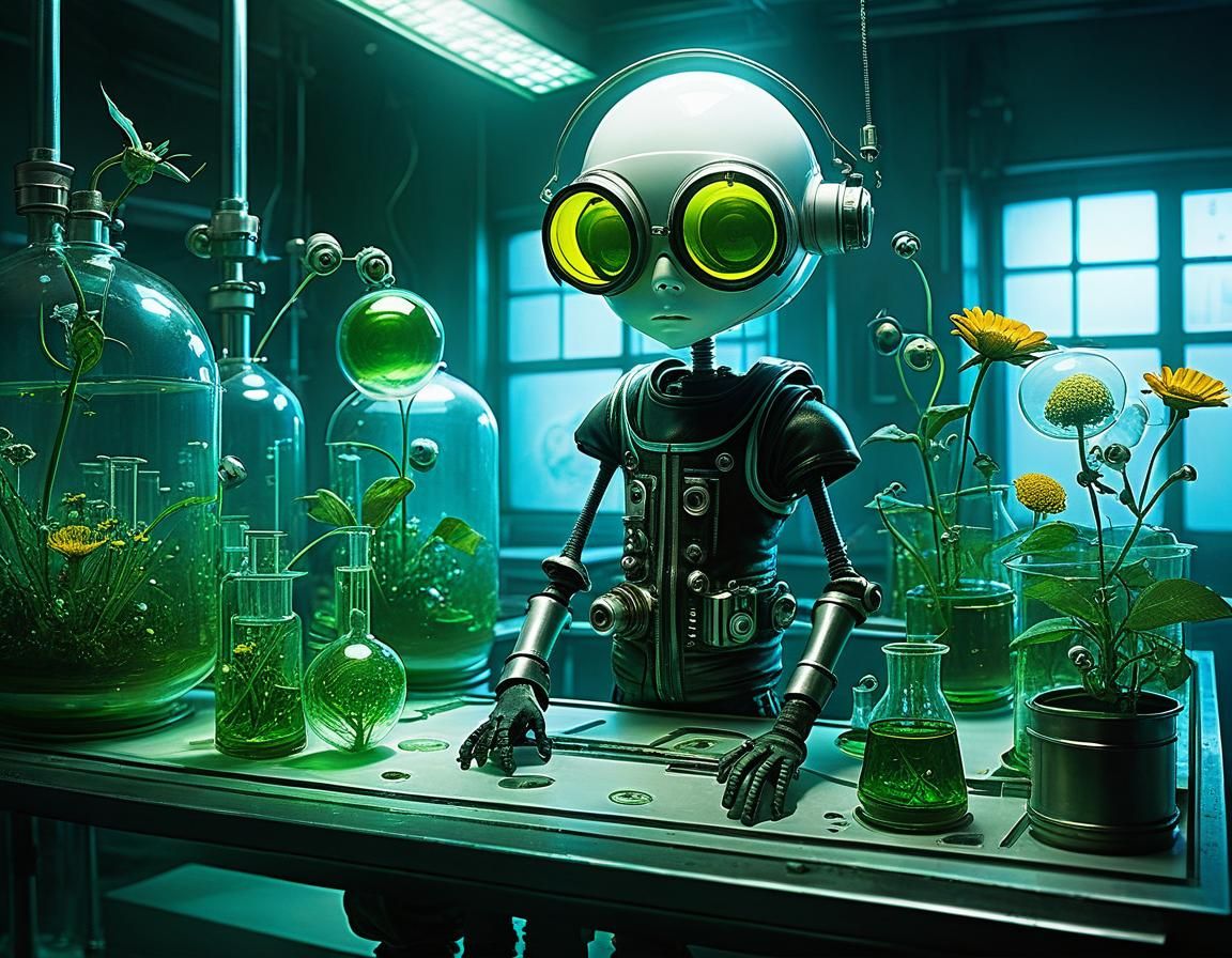 biopunk in laboratory of future