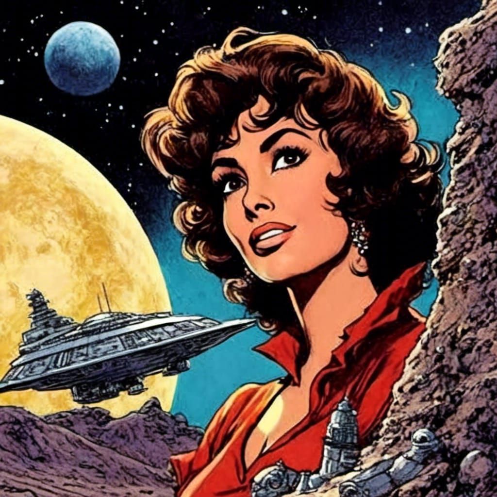 Woman on the Moon in Comic Book Art