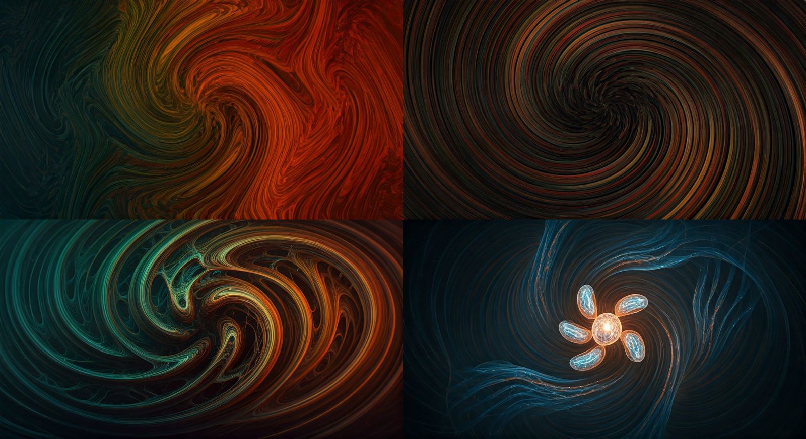 Abstract Art with Complementary Colors and Fine Details