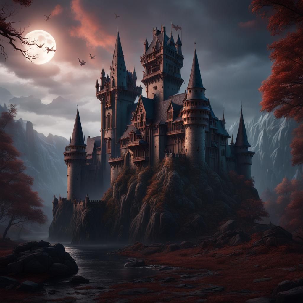 Ethereal Vampire Castle Shines with Deep Colors