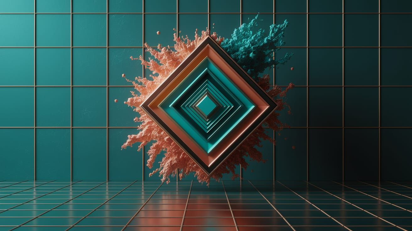 Surreal Cubist Composition in Cyberpunk Style