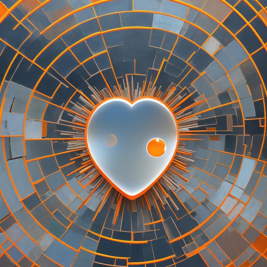 Surreal Moonlit Landscape with Orange House