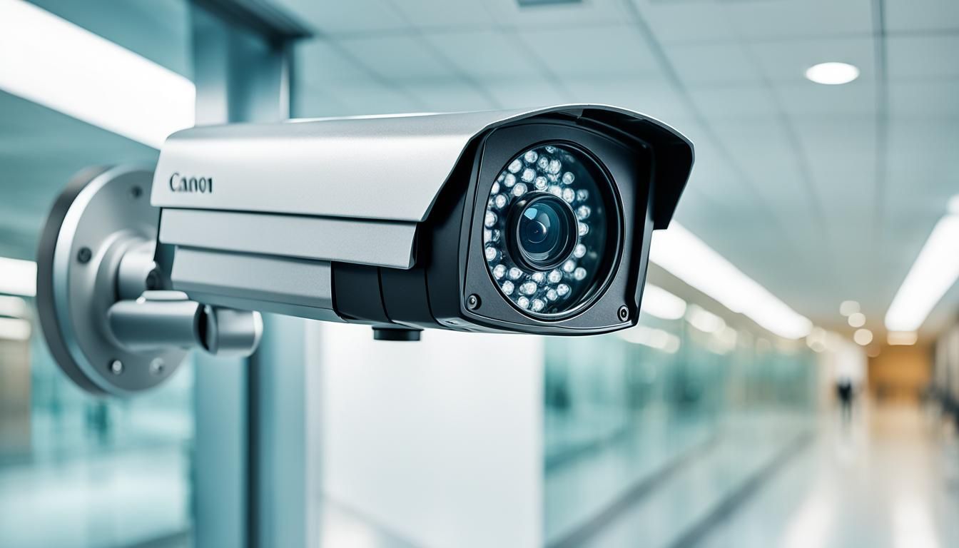 Security Camera in Bright Office, Macro Photography