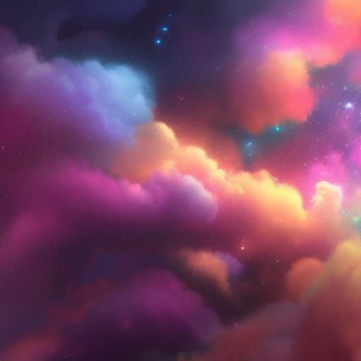 Hyperdetailed Corsair Among Colorful Nebula Clouds