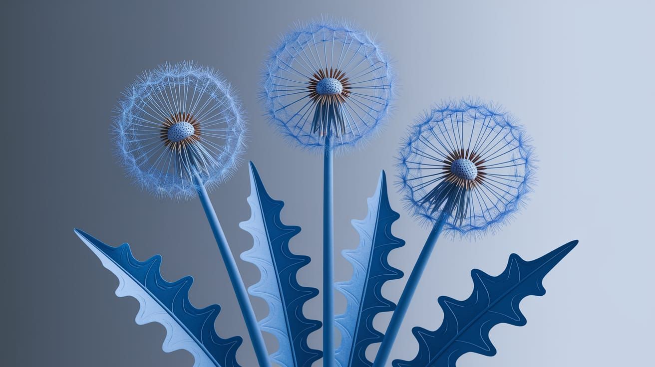 Blue Dandelions in Sci-Fi Concept Art Style