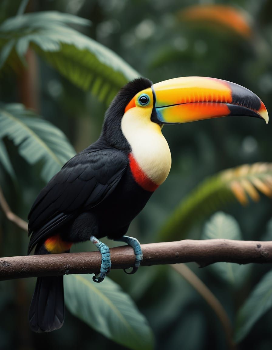 Vibrant Toucan in Realistic Photorealistic Style