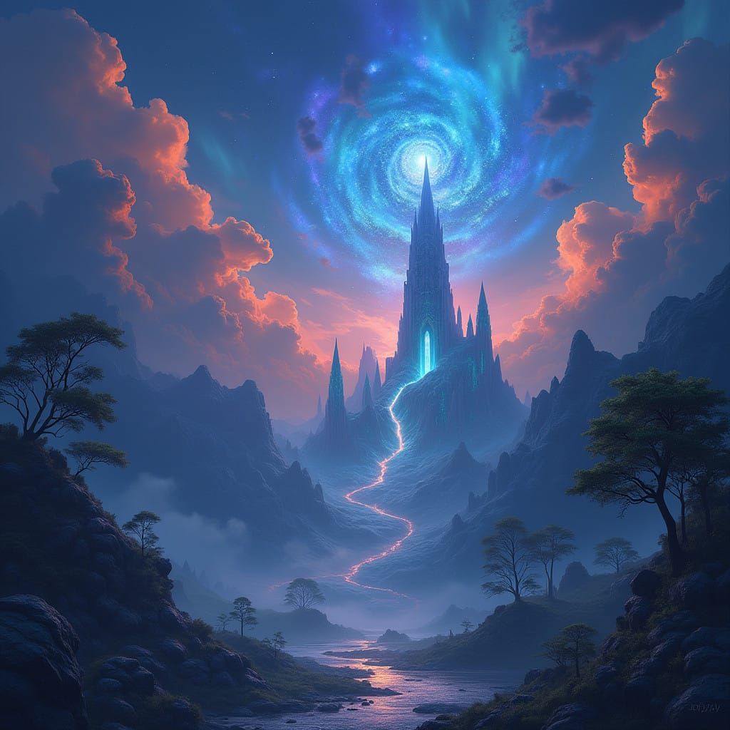 Ethereal Dreamscape of Ancient Wisdom