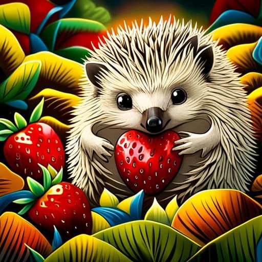 Hedgehog Feast: A Hyperrealistic Matte Painting