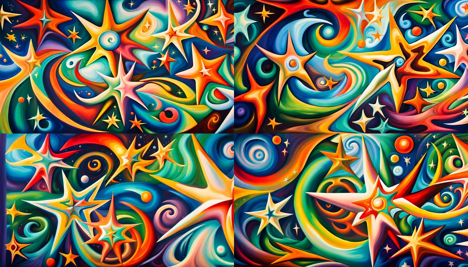 Colorful Star-Beings in Electromagnetic Plasma: Impasto Pain...