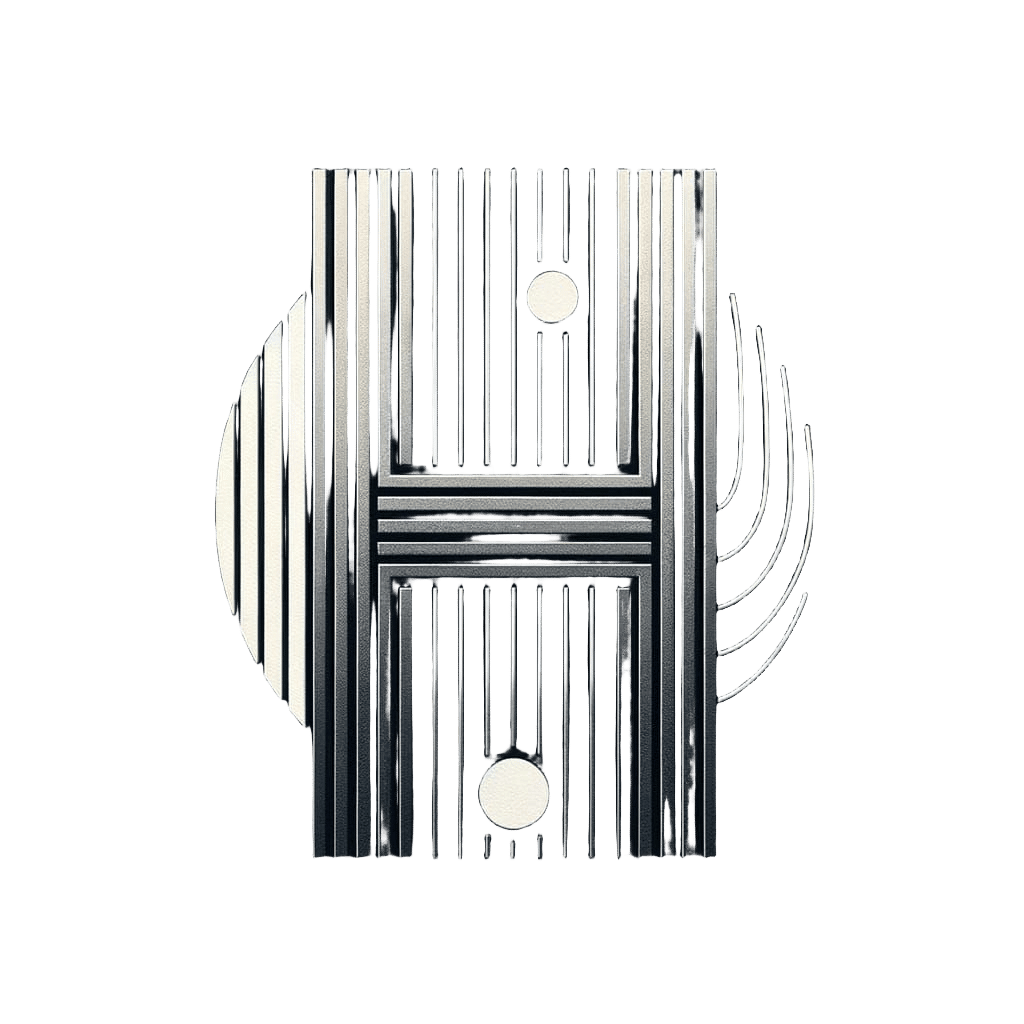 Minimalist Black and White 'H' Logo with Musical Metaphor