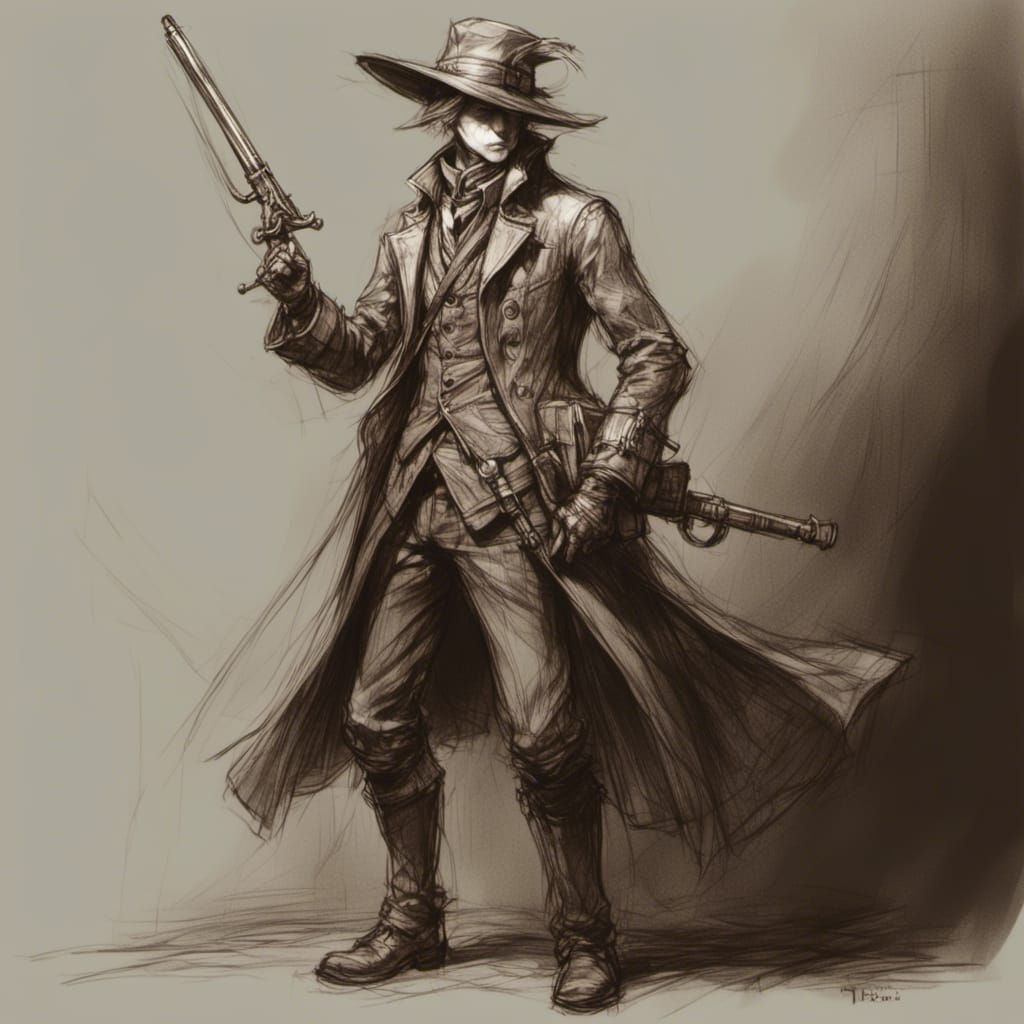 Bloodborne Hunter in Anime Style